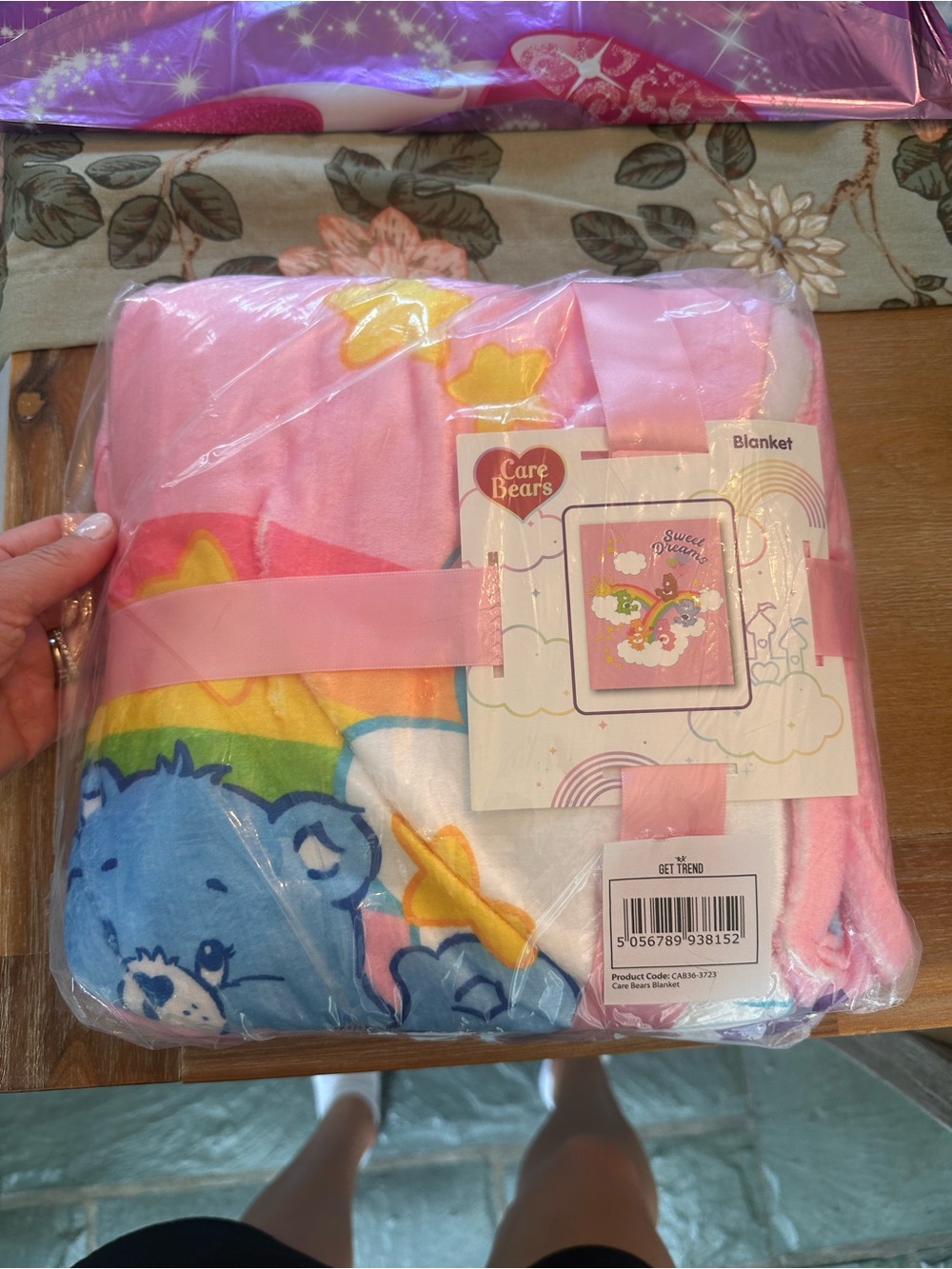 Care Bears Pink Rainbow Star Plush Throw Blanket